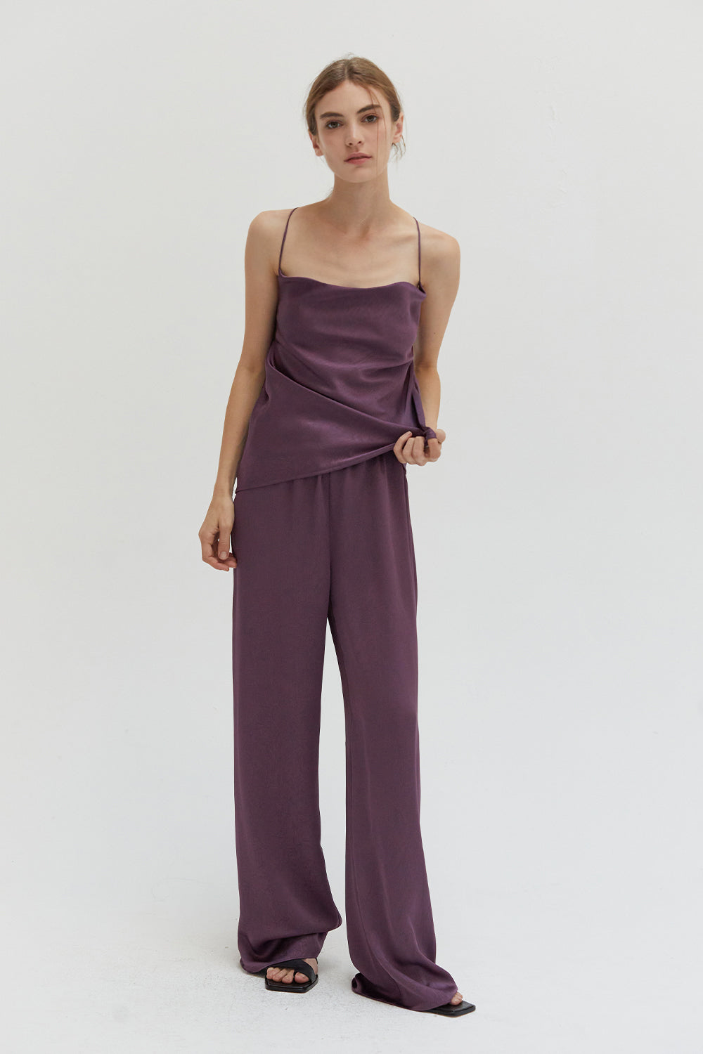 Emberly Textured Satin Top