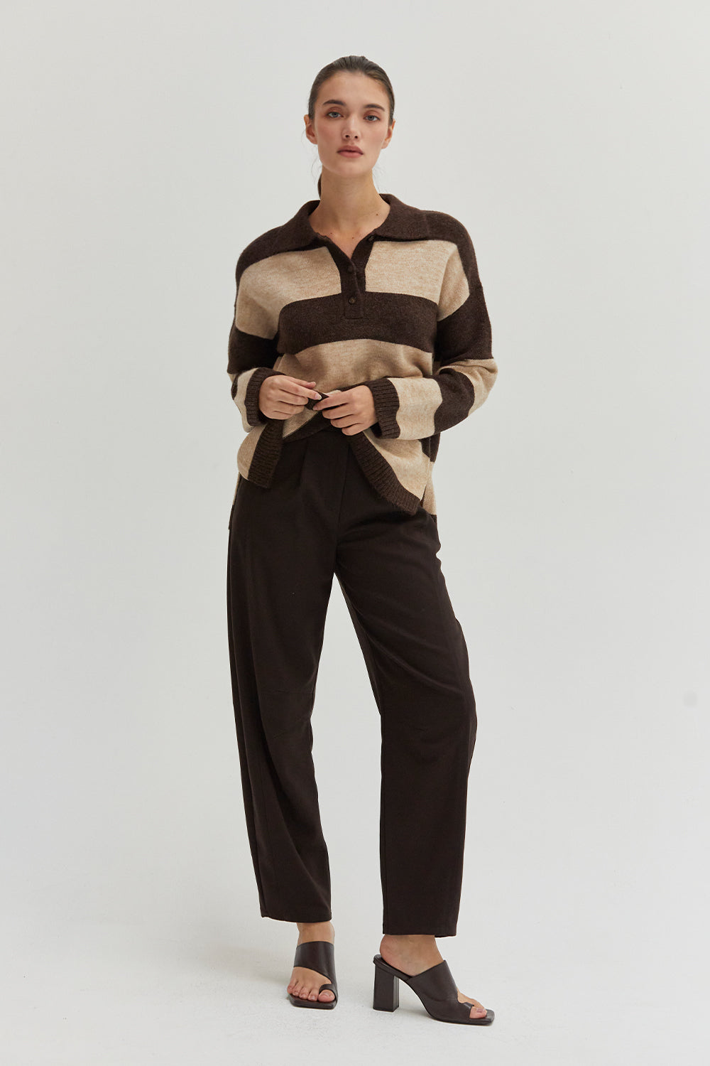 Ellon Stripe Polo Sweater