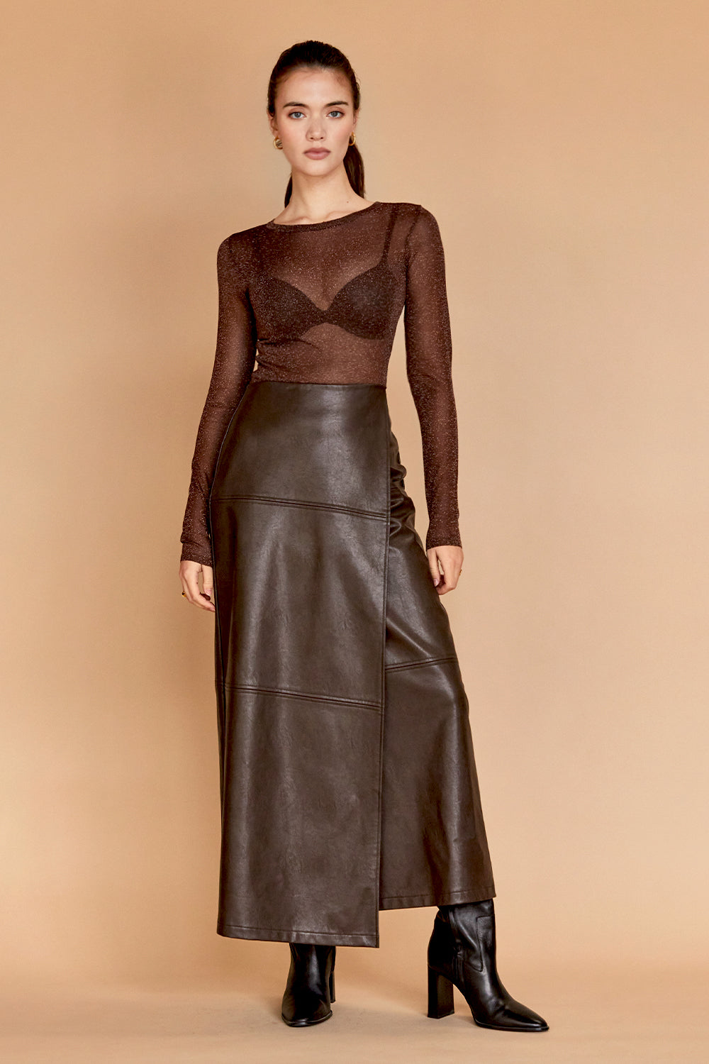 Alexandra Vegan Leather Wrap Skirt