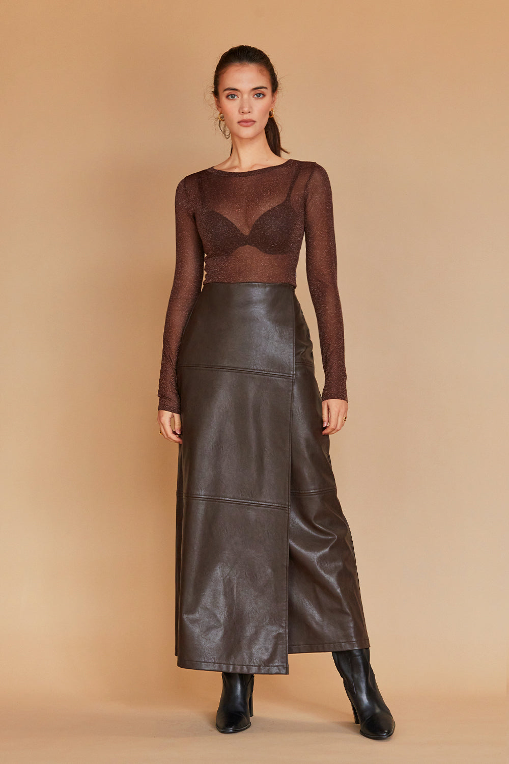 Alexandra Vegan Leather Wrap Skirt