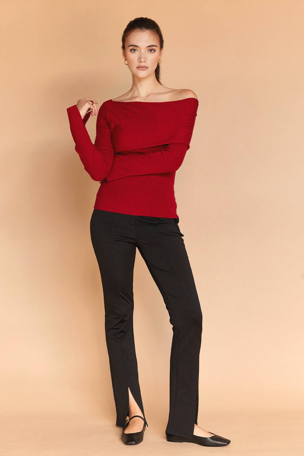 Katia Fold Over Sweater Top