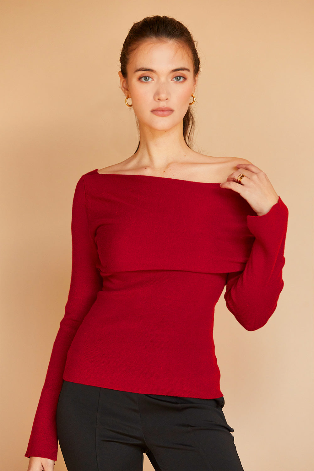 Katia Fold Over Sweater Top