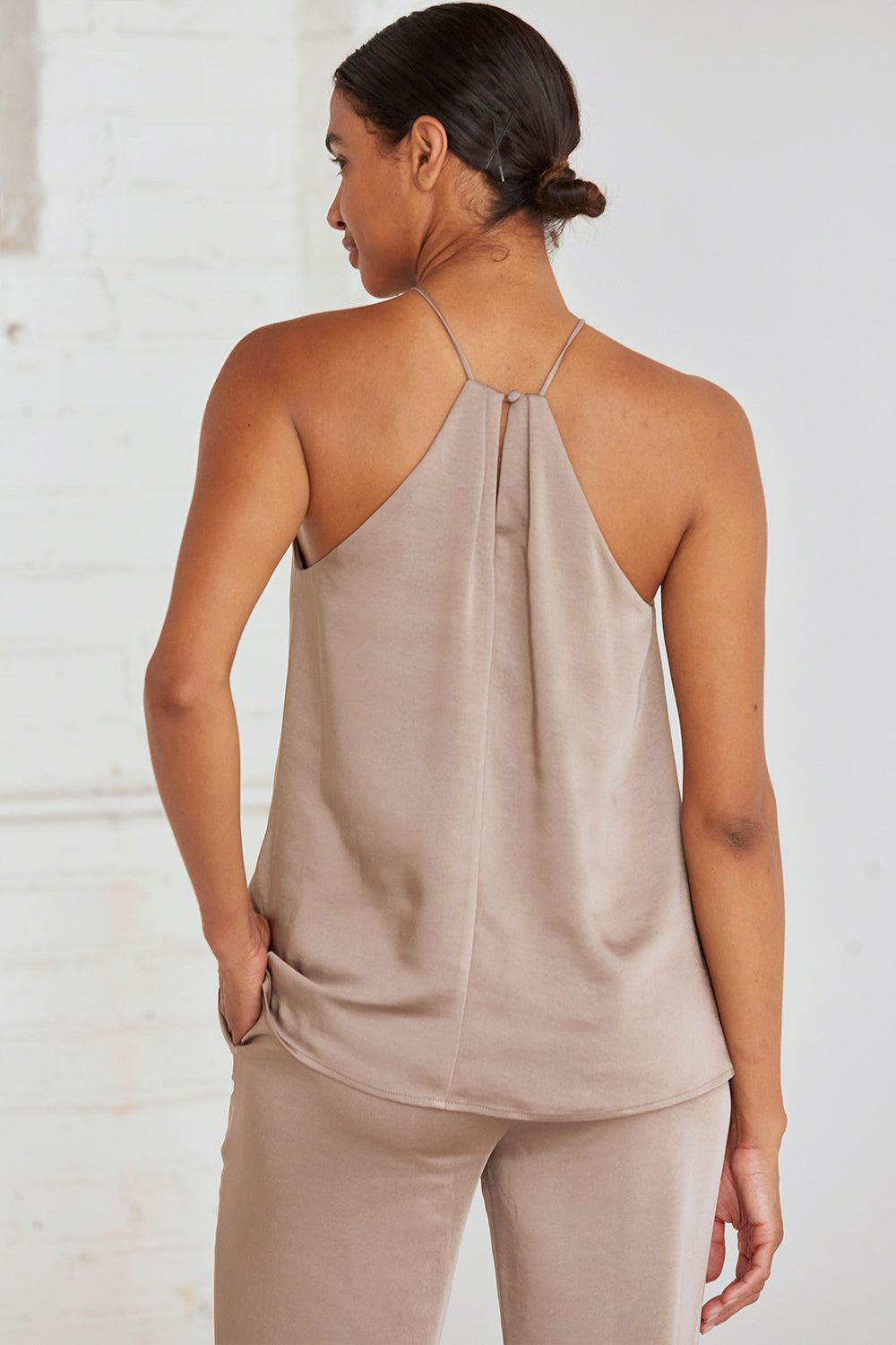 Maria Satin Halter Top