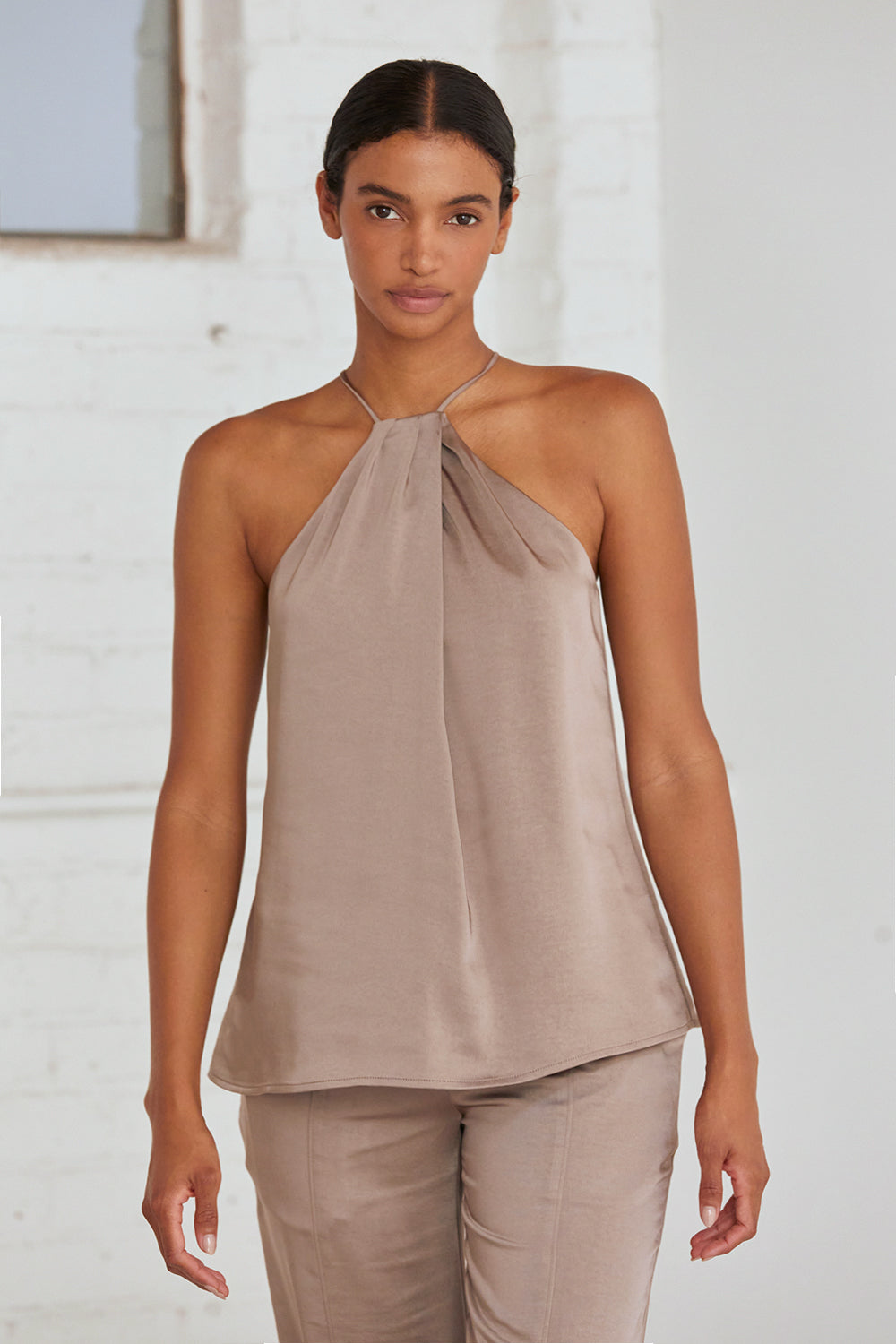 Maria Satin Halter Top