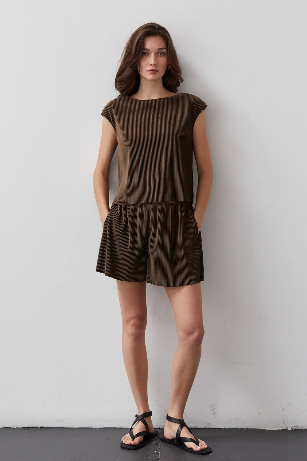 Ari Knit Plisse Set