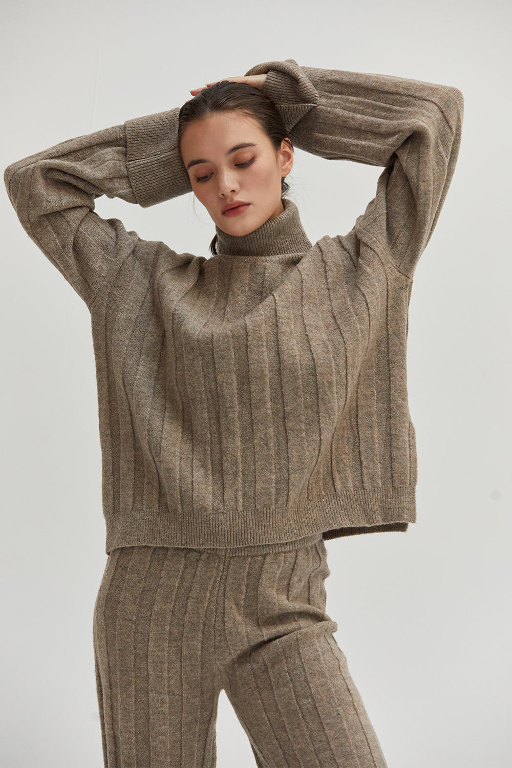 Kai Ribbed Knit Two Piece Sweater Set