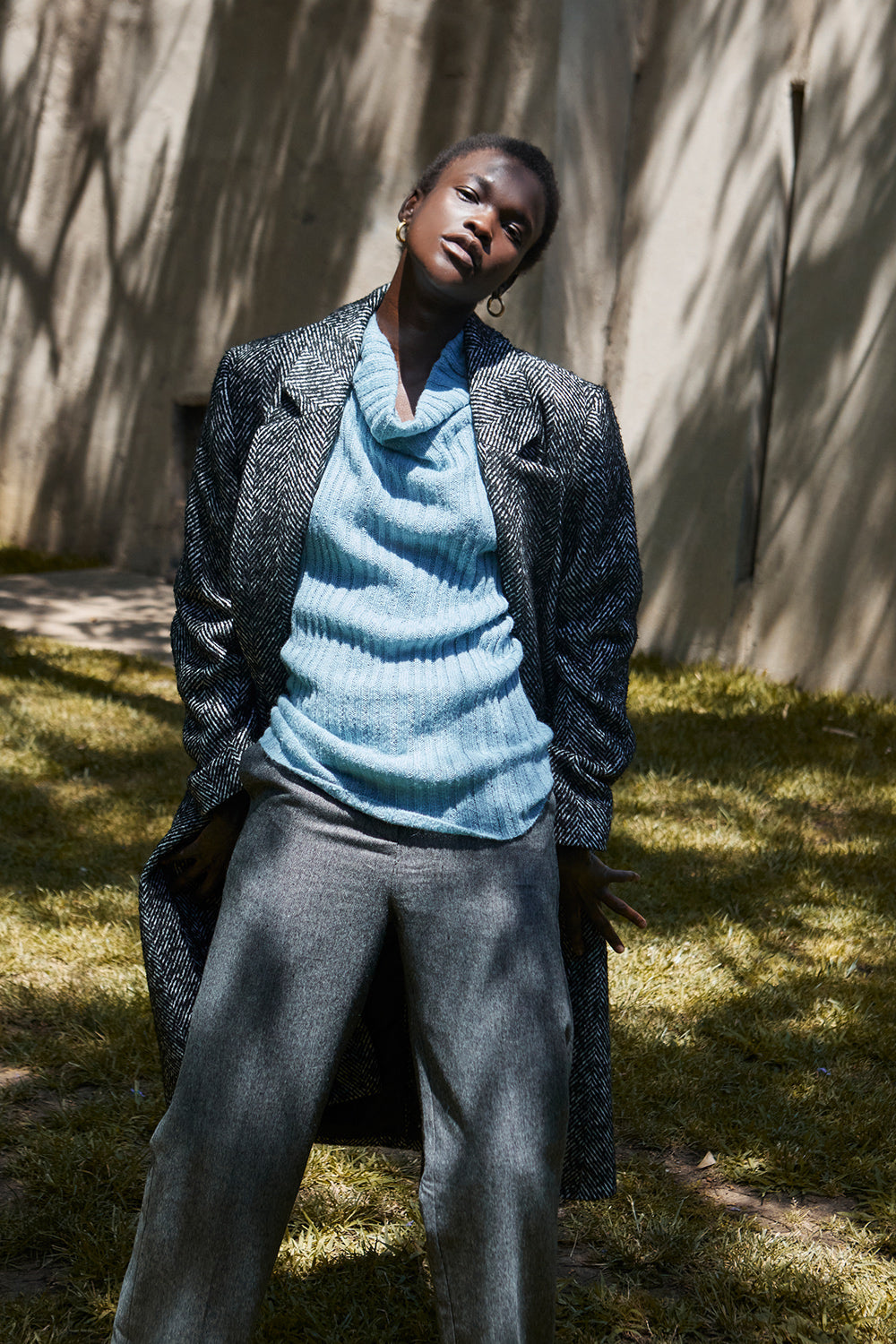 Savannah Brushed Herringbone Coat