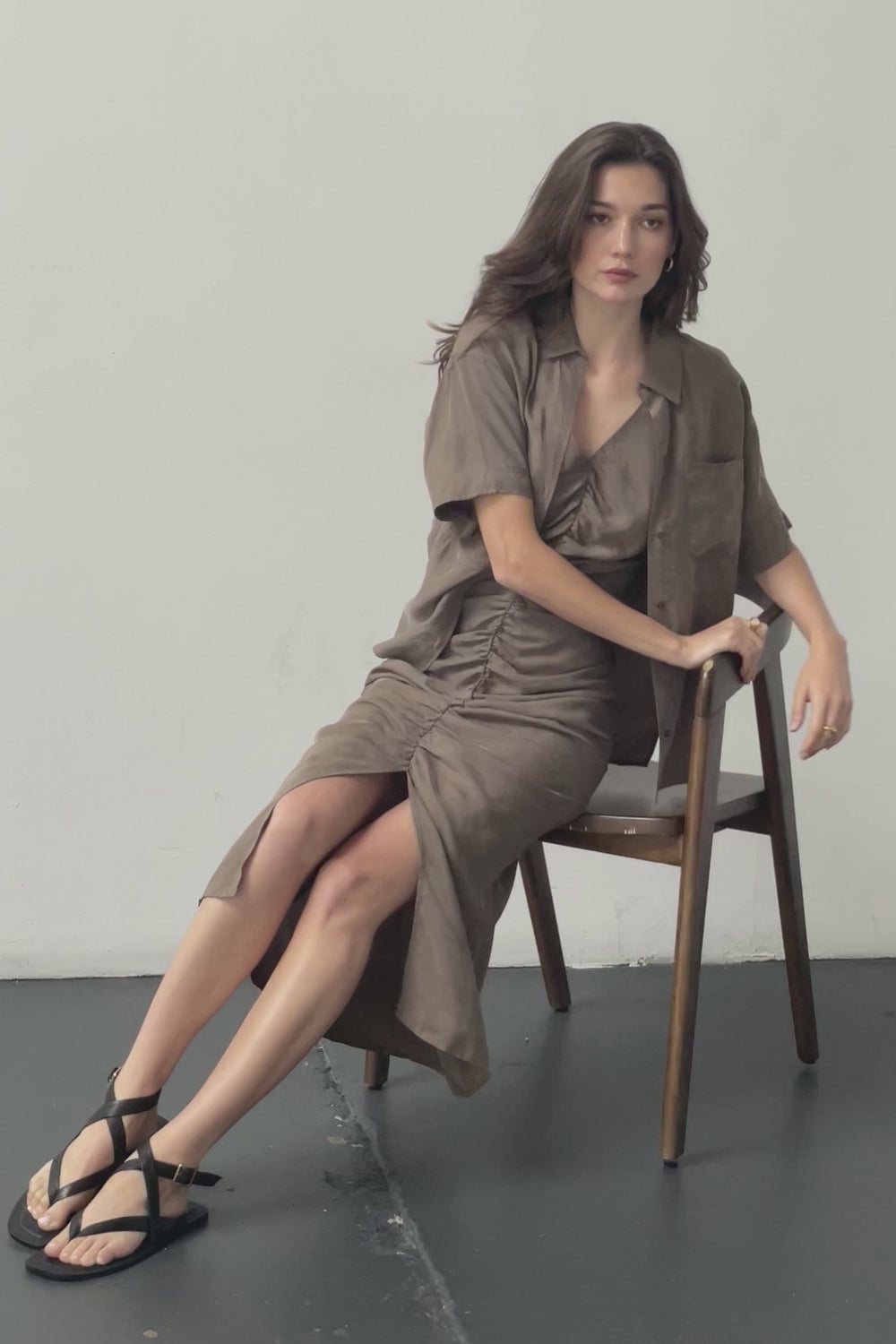 Jossalyn Cupro Midi Dress